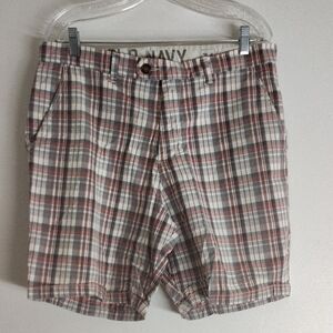 Old Navy Men's Checkered Shorts - Red and Gray